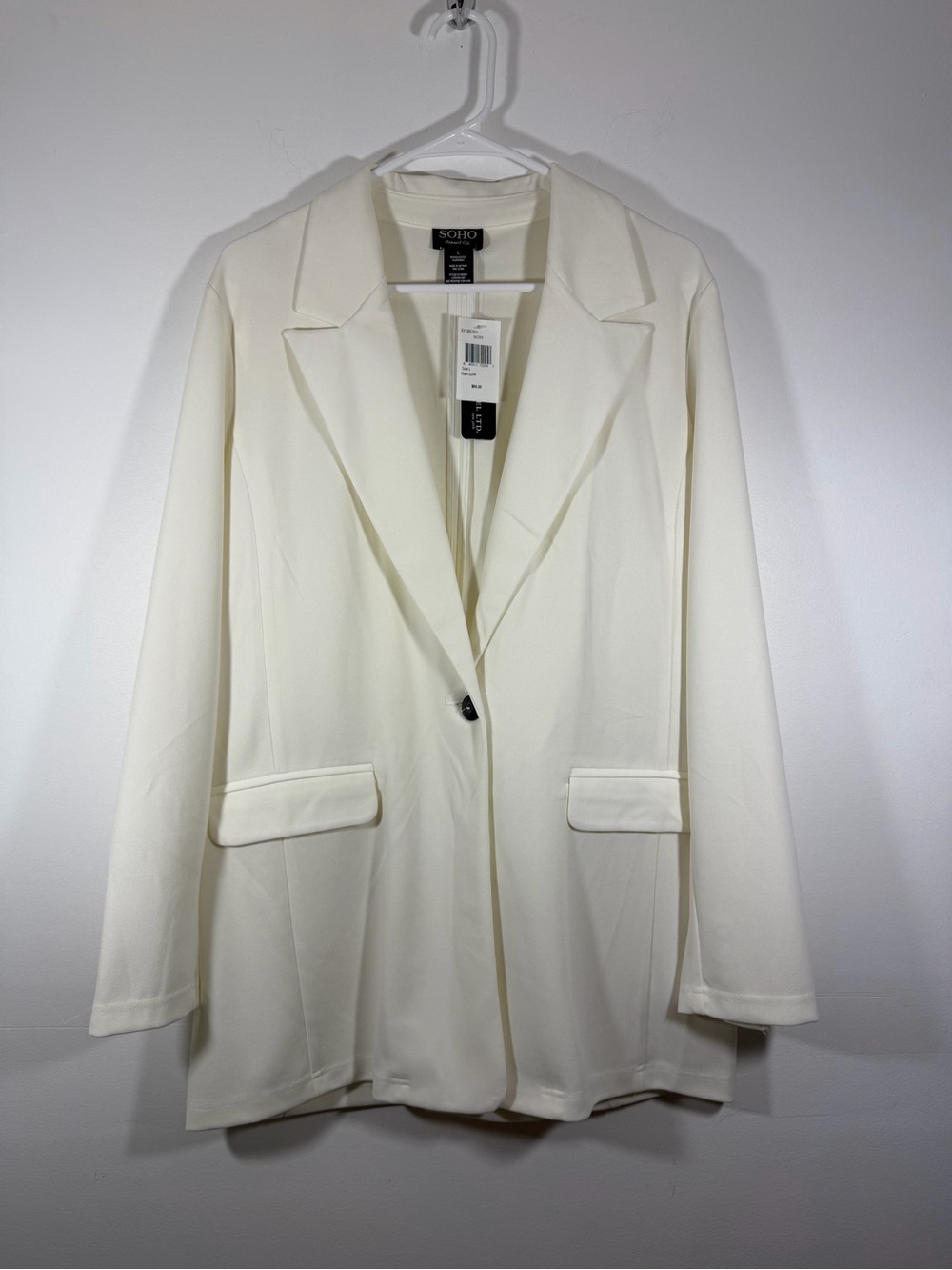 Soho Cream Single-Button Notch Lapel Blazer